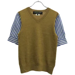 COMME des GARCONS HOMME PLUS コム デギャルソンオムプリュス 2008AW シャツスリーブニットトップス PA-SN015 ブラウン ブルー系 S