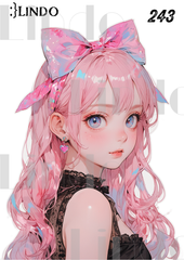 コラージュ素材　人物ステッカー　女の子　A6サイズ　5枚入り　シール　ノーカット　243