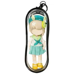 【特価商品】YUYAKESHI ケース バッグ 痛バック クリア ぬいポーチ ob11用 透明 見せバッグ 外出 人形入れ PVC 15.5cm高 ぬいば キーホルダー付（ブラック）