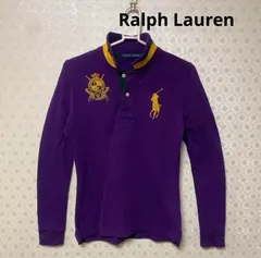♻️ラルフローレン♻️レディース♻️長袖ポロシャツ♻️パープル　L   ビッグポニー