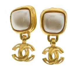 CHANEL (シャネル) ココマーク イヤリング イヤーアクセサリー パール ホワイト×ゴールド GP 97A