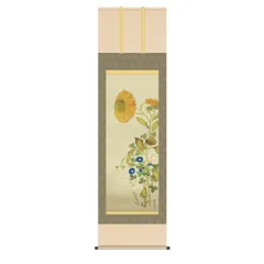 籠に菊秋草図屏風、超希少・大判画集画、新品高級額装付 絵はがき〈重文 秋草図屏風〉(部分) 俵屋宗雪 T-274京都便利堂