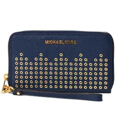 マイケルコース 財布 MK MICHAEL KORS レザー ジップ アラウンド リストレット 長財布 ネイビー 35F8GYEE3L