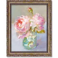 メルカリ  絵画　絵　額付き (白）油絵　uF6-050303　花（ばら） メルカリ 絵画絵額付き (白）油絵uF6-050303花（ばら）