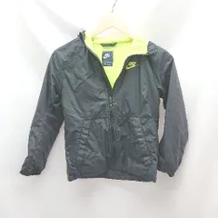 ◇ NIKE ナイキ フード　裏起毛　ジップアップ　ブランドロゴ 長袖 ナイロンジャケット サイズS ブラック系 レディース E  【1304050034985】