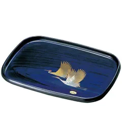 紀州塗り 尺４寸 長手盆 紫雲杢 雅鶴(盛絵) お盆 トレー トレイ おぼん 日本製 国産