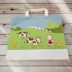 【希少】ファミリア　レッスンバッグ　E　帆布×牛革