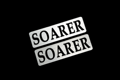 EE-538-2 SOARER 銀黒 アクリル2層 ステッカー トヨタ ソアラ 10 20 30 40 カスタム 前期 後期 モデリスタ 2枚1セット