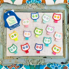 名札付けワッペン2枚セット【猫】　色が選べます　通園通学　お名前ワッペン