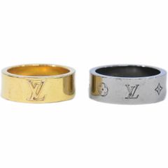 本物 ルイヴィトン LOUIS VUITTON LV バーグLVインスティンクト セット2 リング 指輪 M ゴールドメッキ M00513 ビトン アクセサリー ジュエリー 中古 【フォロー割】