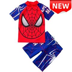✨新品✨ スパイダーマン 子供水着 男の子 ラッシュガード 上下セット UVカット 水遊び 海水浴 プール キッズ スイムウェア 速乾 ビーチウェア ジュニア 夏 水着 100cm 110cm 120cm 130cm 140cm 人気 キャラクター スイミング