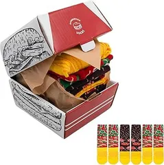 [sac taske] ハンバーガー ソックス ボックス 靴下 セット コットン プレゼント ギフト （単品）