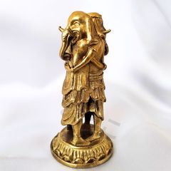 ガネーシャ 歓喜天像 置物 銅製 仏像 ミニオブジェ 風水 お守り 恋愛運 双身歓喜天 夫婦円満 夫婦和合 縁結び 知恵授与 厄除け 災難除け 秘仏 聖天 大根 お酒 象の頭 インテリア雑貨 アート 美術品 持ち運び 新品未使用 送料無料