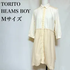 TORITO BEAMS BOY リネンワンピース M レース 美品 ナチュラル