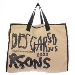 コムデギャルソン COMME des GARCONS Alisa Yoff 23AW トートバッグ ハンドバッグ ナイロン ロゴ プリント バイカラー ベージュ 黒 ブラック OL-K 202 /BBのサムネイル