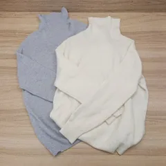 ◇ 《 UNITED ARROWS BEAUTY＆YOUTH ２枚組 オフホワイト ライトグレー セット タートルネック セーター レディース 》 E  【1301260038154】