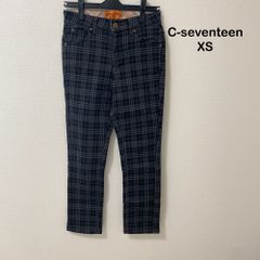AB0434 C-SEVENTEEN スキニーパンツ XS チェック柄 ストレッチ入り 綿混素材 カジュアルパンツ 秋 冬