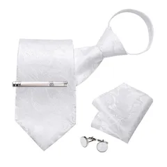 【在庫処分】[DiBanGu] ワンタッチネクタイ結婚式便利簡単ジッビジネス用 ネクタイ4点セットメンズ フォーマルパーティー 披露宴 就活