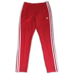 古着 adidas アディダス トラックパンツ ジャージ トレフォイルロゴ 3ライン レッド M 255-29