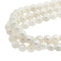 【本物保証】 鑑付 超美品 アコヤパール 3連 ネックレス 88.5g シルバー アコヤ養殖真珠 約7.0～7.5mm あこや ホワイトパール ノーブランド