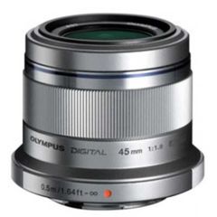 【新品 未使用 未開梱】 オリンパス　OLYMPUS　カメラレンズ ［マイクロフォーサーズ /単焦点レンズ］ シルバー　M.ZUIKO DIGITAL 45mm F1.8