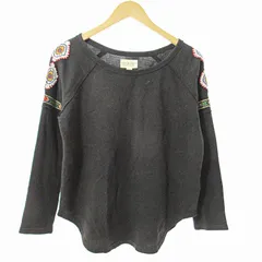 デニム&サプライ ラルフローレン DENIM & SUPPLY RALPH LAUREN トレーナー スウェット 長袖 ビーズ装飾 ビジュー ボートネック S 黒 0710のサムネイル