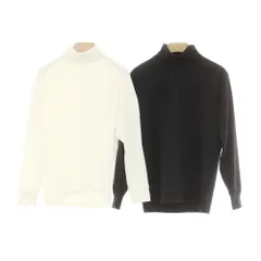 【中古】ア デイ イン ザ ライフ ユナイテッドアローズ a day in the life  united arrows 2枚セット コットン タートルネック 長袖Ｔシャツ ホワイトxブラック【サイズS】【メンズ】