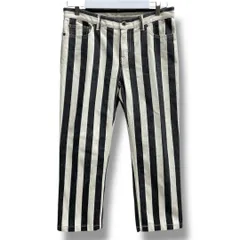 CELINE セリーヌ イタリア製 ストライプ柄 コットンツイルパンツ パンツ ブラック ホワイト 黒 白 サイズ38 レディース ゴーゴー古着久喜倉庫店 No.溝セ久871Y
