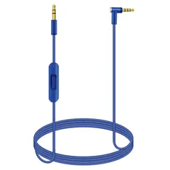 【特価商品】Beats by Dr Dreのヘッドフォン用インラインマイクとコントロール付き 取り替え用オーディオケーブルコードワイヤ Solo/Studio/Pro/Detox/Wireless/Mixr/Executive/Pill対応 ブルー