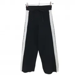 【美品】パーリーゲイツ ニットパンツ ネイビー×白 サイドロゴ ウエストゴム＆調節紐 レディース 0(S ) ゴルフウェア PEARLY GATES