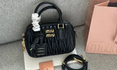 2024年最新】ミュウミュウ MIUMIU ハンドバッグ ロゴメタル レザー 