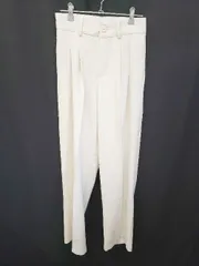 ◇ 未使用 Θ me+em select ミームセレクト センタープレス スラックス パンツ サイズL アイボリー系 レディース E  【1508060004024】