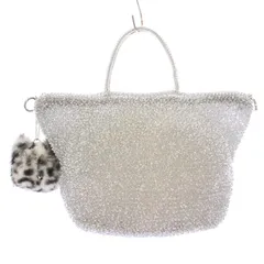 アンテプリマ ANTEPRIMA ワイヤーバッグ ハンドバッグ 編み込み チャーム付き シルバーカラー /BB