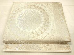 平和屋着物○天目織 お召 切嵌更紗花文 正絹 逸品 AAAU8465zg