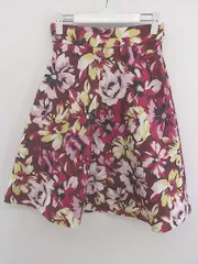◇ PROPORTION BODY DRESSING 花柄 膝丈 フレア スカート サイズ2 レッド系 レディース P  【中古】 【1208190002036】