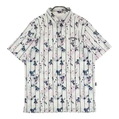 サイズ：M CALLAWAY キャロウェイ 2023年モデル 半袖ポロシャツ ストライプ 総柄 ホワイト系 [240101494574] ゴルフウェア メンズ ストスト