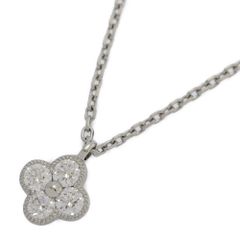 0.22ct/Orefice オレフィーチェ 四葉のクローバーモチーフ 4P・ダイヤモンド ピコクローバーネックレス/Pt950-Pt850-3.2g【♀】【S】【レディース】★■582385【中古】
