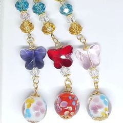 サンキャッチャー　ミニ　ブックマーカー　ハンドメイド　インテリア　トンボ玉