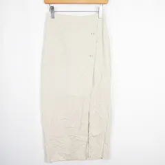 ヘザー Heather スリット ロング スカート キュロット ストレッチ レーヨン M アイボリー kz9148