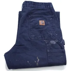 メキシコ製 carharttカーハート ペンキ飛び ダック地 ペインターパンツ ミッドナイト W30 L32★C ワーク カーペンター ロガー ボロ