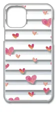 【新品未使用】iPhone11 Pro Max アイフォン11プロマックス クリア ハードケース ( ハート＆ボーダー(ホワイト) ) ハート ボーダー cl-iphone11max-145