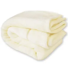 【数量限定】冬 白 ブランケット 衿付き あったか 日本製 抗菌 静電気防止 毛羽部分：アクリル100％ ふわふわ 2枚合わせ プレミアム」 「ホワイト毛布 180×200cm ダブル 毛布 【ワンランク上の寝心地へ･･･“極上”ホワイト毛布】東京西川