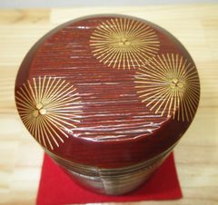 送料込【逢絢亭】茶道具 茶器 茶桶茶器 唐松蒔絵 裏千家書付 橋村萬象 