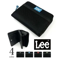 全4色 Lee リー 軽量ナイロン 刺繍ロゴ 二つ折り財布 ラウンドファスナー ウォレット