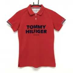 ★特価★【超美品】トミーヒルフィガーゴルフ 半袖ポロシャツ レッド×ネイビー 襟裏ボーダー  レディース M ゴルフウェア Tommy Hilfiger Golf