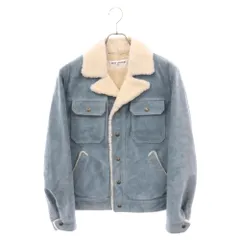 SAINT LAURENT PARIS (サンローランパリ) 18AW シアリング スウェード ボタン ジャケット ブルー 525903のサムネイル