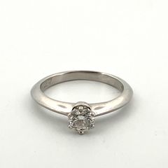 【鑑定済み】正規品 TIFFANY＆CO ティファニー リング  ソリティア Pt950 ダイヤ0.27ct  #5号 プラチナ 1PD