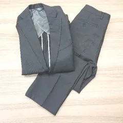 ◇ THE SUIT COMPANY 背抜き 肩パット入り ビジネス ウール セットアップ S スーツ サイズ160cm-8Drop ブラック メンズ E 【1310050001742】