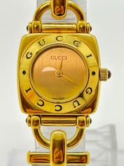 GUCCI 腕時計 6300L レザー ゴールド レディース グッチ - メルカリ