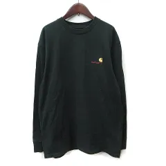 カーハート carhartt Tシャツ カットソー 長袖 刺繍 M ディープグリーン 深緑 /YI ■GY18